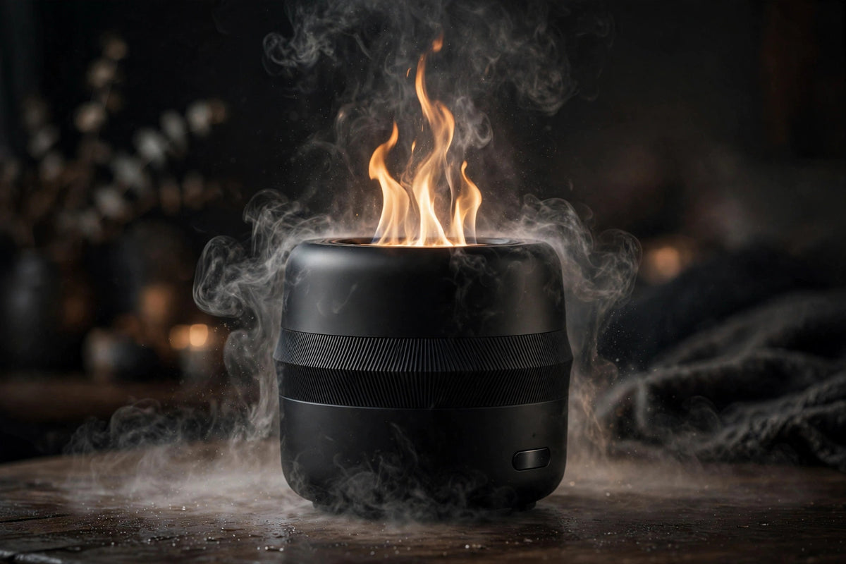 KAVRYNEX Flame Aroma Diffuser with realistic fire glow