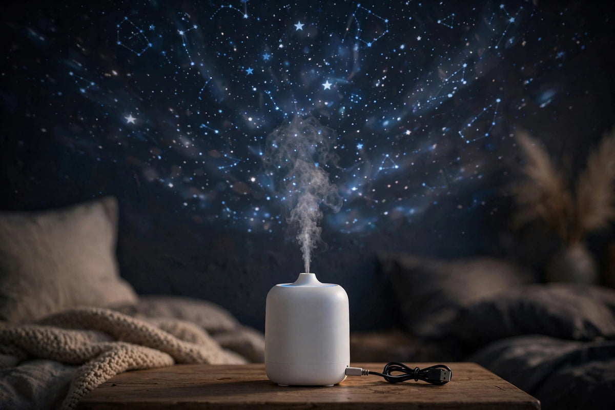 KAVRYNEX Starlight Projection Humidifier with mist and starry projection